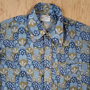 Vintage 70s Van Heusen Vanknit Polyester Disco Shirt